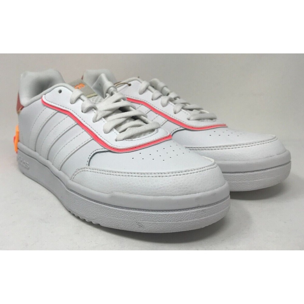 Adidas Postmove SE White/Acid Red Leather Sneakers Women's Sz 7.5 EUC w/Tags - Picture 2 of 9